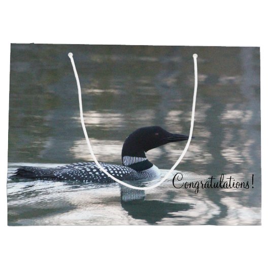 Herzlichen Glückwunsch Loon Bag Große Geschenktüte (Rückseite)