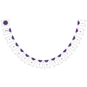 Herzlichen Glückwunsch Mandala lila Wimpelkette