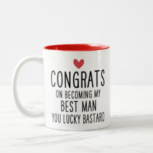 Herzlichen Glückwunsch, mein Trauzeuge zu sein, du Zweifarbige Tasse