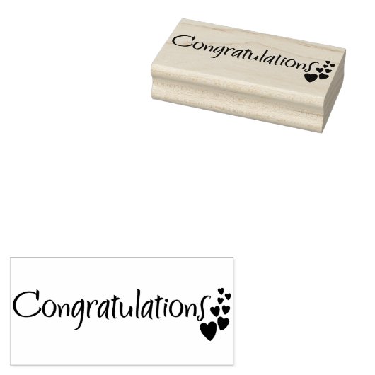 Herzlichen Glückwunsch! Mit Herz-Gummi-Briefmarke Gummistempel (Stempel)