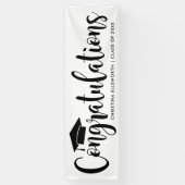 Herzlichen Glückwunsch Modern Black 2025 Abschluss Banner (Vertikal)