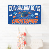 Herzlichen Glückwunsch Modern Blue School Abschlus Banner (Insitu)