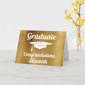 Herzlichen Glückwunsch Modern Gold Abschluss Karte (Gelbe Blume)