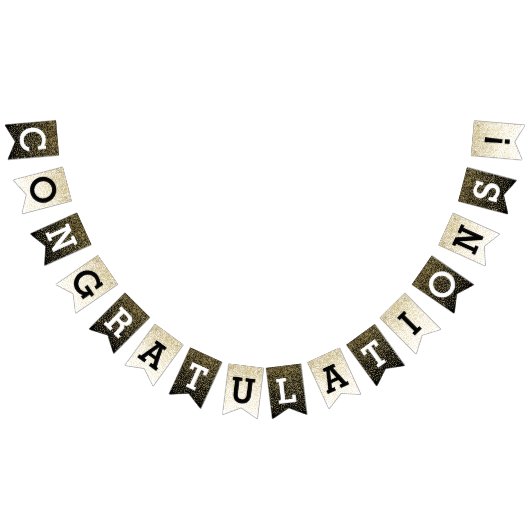 Herzlichen Glückwunsch Modern Gold Confetti Abschl Wimpelkette (Alle)