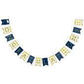 Herzlichen Glückwunsch Modern Navy Blue Yellow Abs Wimpelkette (Alle)