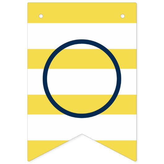 Herzlichen Glückwunsch Modern Navy Blue Yellow Abs Wimpelkette (Zweite Fahne)