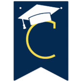 Herzlichen Glückwunsch Modern Navy Blue Yellow Abs Wimpelkette (Erste Fahne)