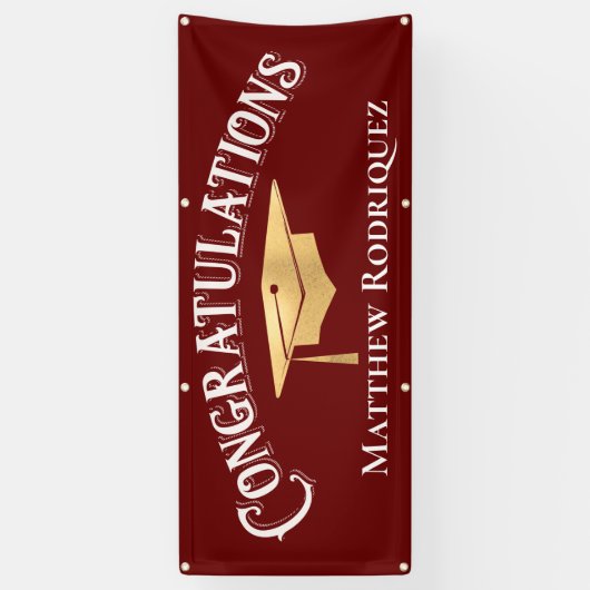 Herzlichen Glückwunsch Modern Simple Red Abschluss Banner (Vertikal)