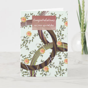 Herzlichen Glückwunsch Moderne Florale Twist-Karte Karte