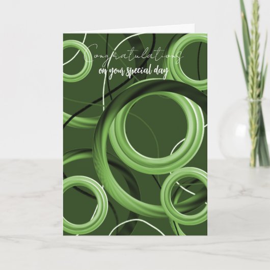 Herzlichen Glückwunsch Moderne Green Swirt Card Karte (Vorderseite)
