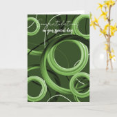Herzlichen Glückwunsch Moderne Green Swirt Card Karte (Gelbe Blume)