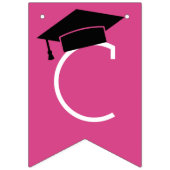 Herzlichen Glückwunsch Moderne Hot Pink Graduation Wimpelkette (Erste Fahne)