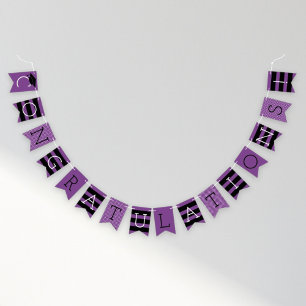 Herzlichen Glückwunsch Moderne Lila Graduierungspa Wimpelkette