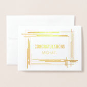 Herzlichen Glückwunsch Moderne Moderne Moderne Folienkarte (Vorderseite mit Umschlag)