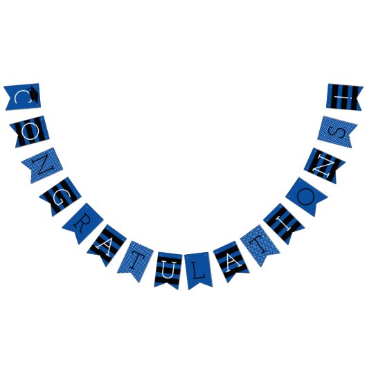 Herzlichen Glückwunsch Moderne Royal Blue Graduati Wimpelkette (Alle)