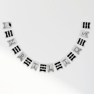 Herzlichen Glückwunsch Moderne Silver Graduation P Wimpelkette