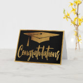 Herzlichen Glückwunsch Moderne Typografie Abschlus Karte (Gelbe Blume)