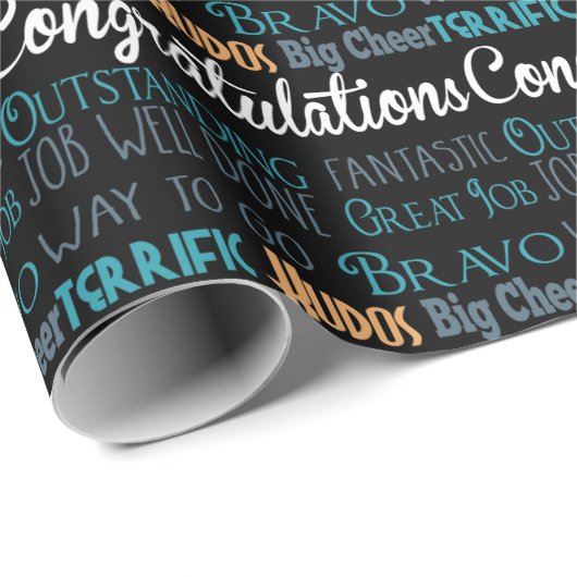 Herzlichen Glückwunsch Moderne Typografie Geschenkpapier (Rolleneckpunkt)