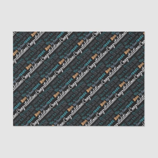 Herzlichen Glückwunsch Moderne Typografie Worte Seidenpapier (Vorderseite)