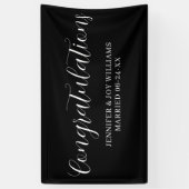 Herzlichen Glückwunsch Modernes Black Script Hochz Banner (Vertikal)