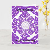 Herzlichen Glückwunsch Modernes Lila Design Karte (Gelbe Blume)