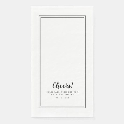 Herzlichen Glückwunsch Mr & Mrs Schwarz-weiß Moder Serviette (Vorderseite)