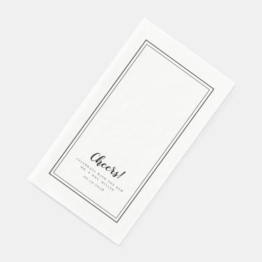 Herzlichen Glückwunsch Mr & Mrs Schwarz-weiß Moder Serviette (Ecke)