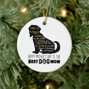Herzlichen Glückwunsch Muttertag an die beste Hund Keramik Ornament