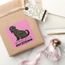 Herzlichen Glückwunsch Muttertag an die beste Hund Quadratischer Aufkleber