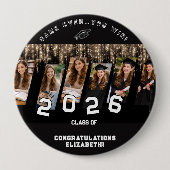 Herzlichen Glückwunsch Name Party Abschluss Klasse Button (Vorderseite)