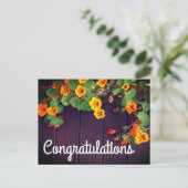 Herzlichen Glückwunsch Nasturtium Postcard Postkarte (Stehend Vorderseite)