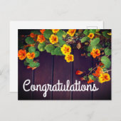 Herzlichen Glückwunsch Nasturtium Postcard Postkarte (Vorne/Hinten)