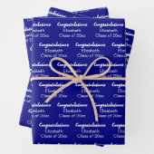 Herzlichen Glückwunsch Navy Blue White Class of 20 Geschenkpapier Set (Beispiel)