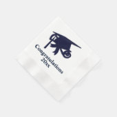 Herzlichen Glückwunsch Navy Cap Abschluss Serviette (Ecke)