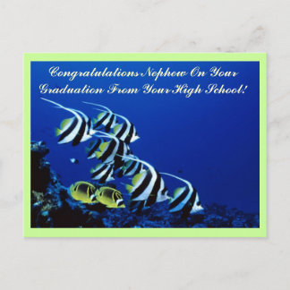 Herzlichen Glückwunsch Nephew Graduate Post Card Postkarte