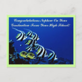 Herzlichen Glückwunsch Nephew Graduate Post Card Postkarte (Vorderseite)