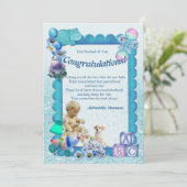 Herzlichen Glückwunsch Neue Baby-Card Dankeskarte (Stehend Vorderseite)