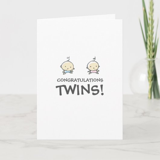 Herzlichen Glückwunsch! Neue Baby TWINS Card Karte (Vorderseite)