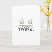 Herzlichen Glückwunsch! Neue Baby TWINS Card Karte (Gelbe Blume)