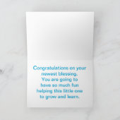 Herzlichen Glückwunsch Neue Großeltern, Blauer Ele Karte (Innenseite)