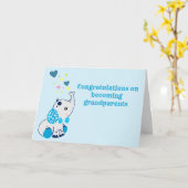 Herzlichen Glückwunsch Neue Großeltern, Blauer Ele Karte (Gelbe Blume)