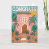 Herzlichen Glückwunsch Neue Zuhause Adobe House Ca Karte (Vorderseite)