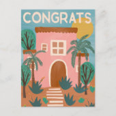 Herzlichen Glückwunsch Neue Zuhause Adobe House Ca Postkarte (Vorderseite)