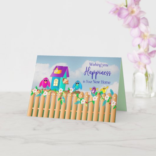 Herzlichen Glückwunsch Neue Zuhause Birds Moving i Karte (Orchidee)