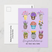 Herzlichen Glückwunsch Neue Zuhause Stilvolle gepu Postkarte (Vorne/Hinten)