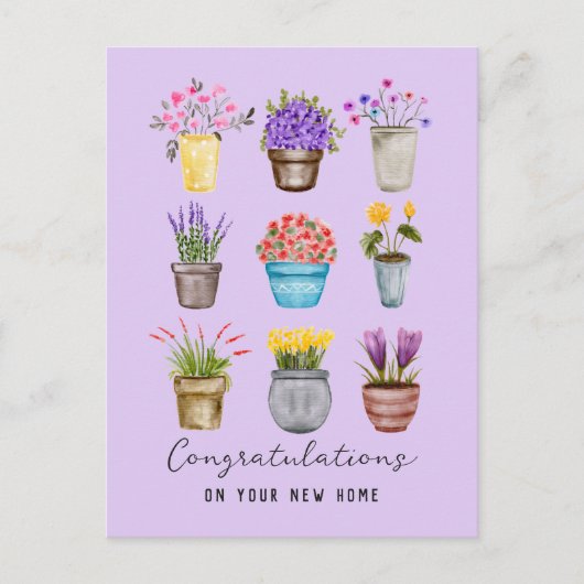 Herzlichen Glückwunsch Neue Zuhause Stilvolle gepu Postkarte (Vorderseite)