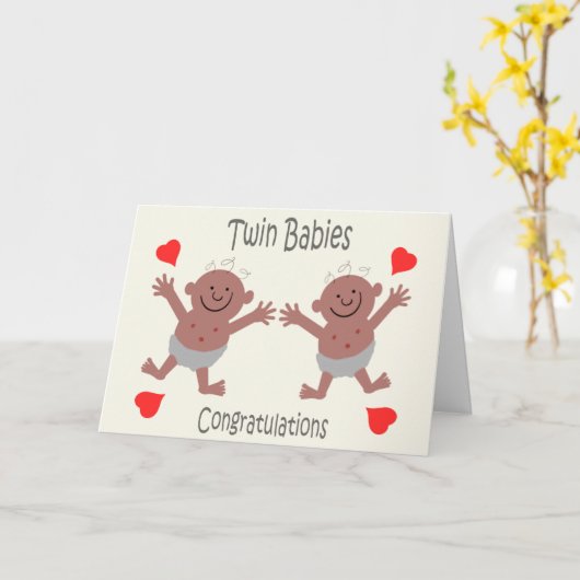 Herzlichen Glückwunsch Neue Zwillingskarte Karte (Gelbe Blume)