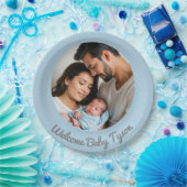 Herzlichen Glückwunsch neuer Baby Boy blau, Begrüß Pappteller (Party)