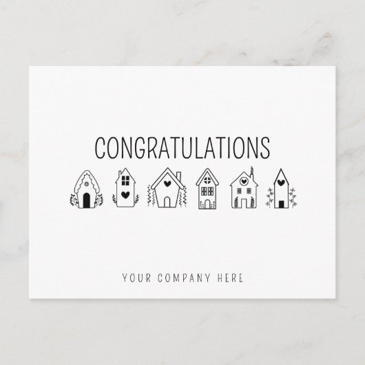 Herzlichen Glückwunsch Neuer Hausbesitzer Real Anw Postkarte (Vorderseite)