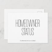 Herzlichen Glückwunsch Neuer Hausbesitzer Real Anw Postkarte (Vorne/Hinten)